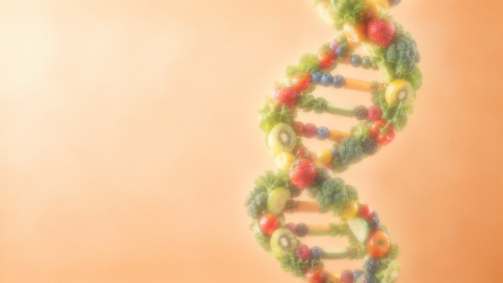 DNA-Doppelhelix aus Obst und Gemüse